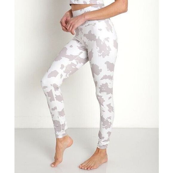 Beach Riot Piper Leggings Womens‎ Medium Taupe Cow High Rise Active Athletic - Picture 2 of 12